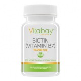 Reduceri medicale: Biotina 10.000 mcg 10 mg - 200 Tablete, Biotin (Vitamina B7 - Vitamina H) - 10.000 mcg (20.000% DZR)